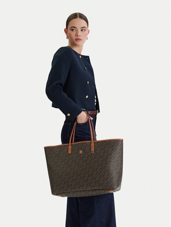Tommy Hilfiger Дамска чанта Th Monoplay Maxi Tote Le AW0AW18850