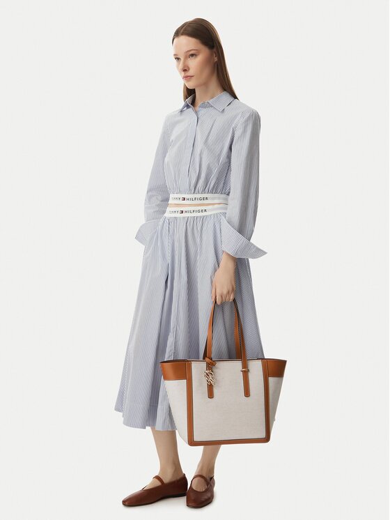 Tommy Hilfiger Дамска чанта Th Script Tote Canvas AW0AW18829