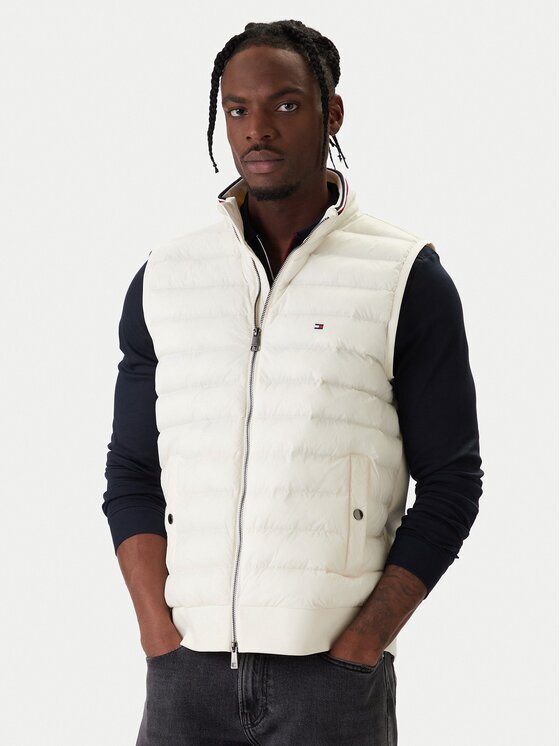 Tommy Hilfiger Елек Mix Media Ess MW0MW41441 Екрю Regular Fit
