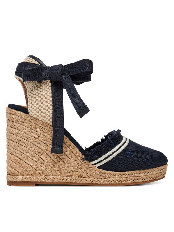 Tommy Hilfiger Еспадрили Fringe Canvas High Wedge FW0FW08878