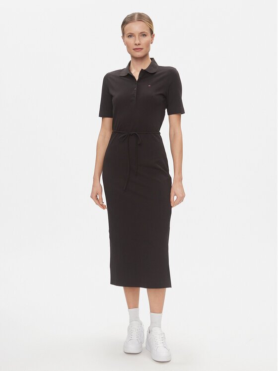 Tommy Hilfiger Ежедневна рокля Reg Breton Midi Polo Dress Ss WW0WW42030 Regular Fit