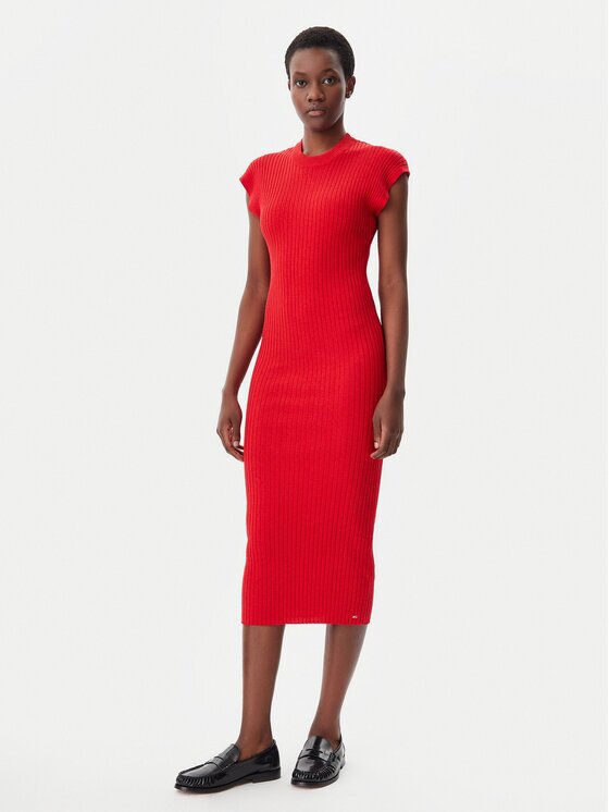 Tommy Hilfiger Ежедневна рокля WW0WW44493 Червен Slim Fit