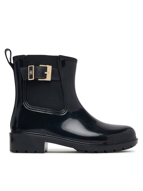 Tommy Hilfiger Гумени ботуши Th Buckle Glossy Ankle Rain Boot FW0FW09543