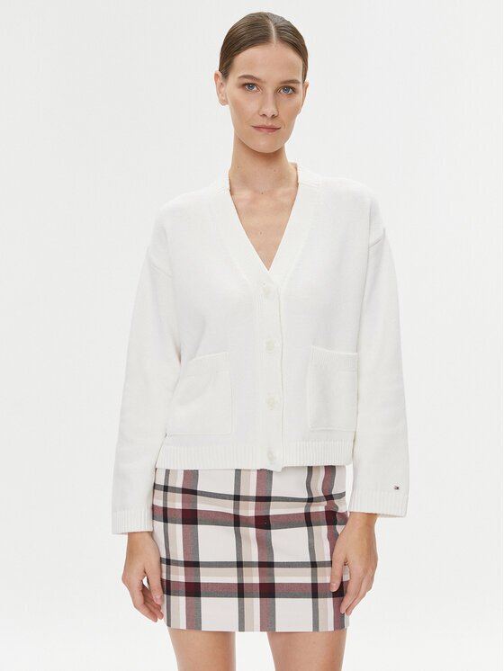 Tommy Hilfiger Кардиган WW0WW39015 Екрю Relaxed Fit
