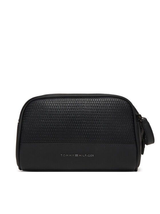 Tommy Hilfiger Несесер Metal Logo Woven Washbag AM0AM14098 Черен