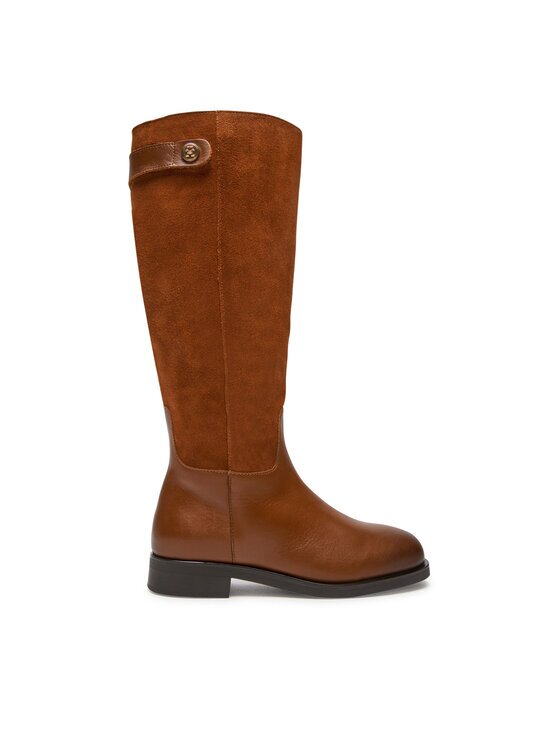 Tommy Hilfiger Офицерки Th Stud Leather Mix Long Boot FW0FW08341