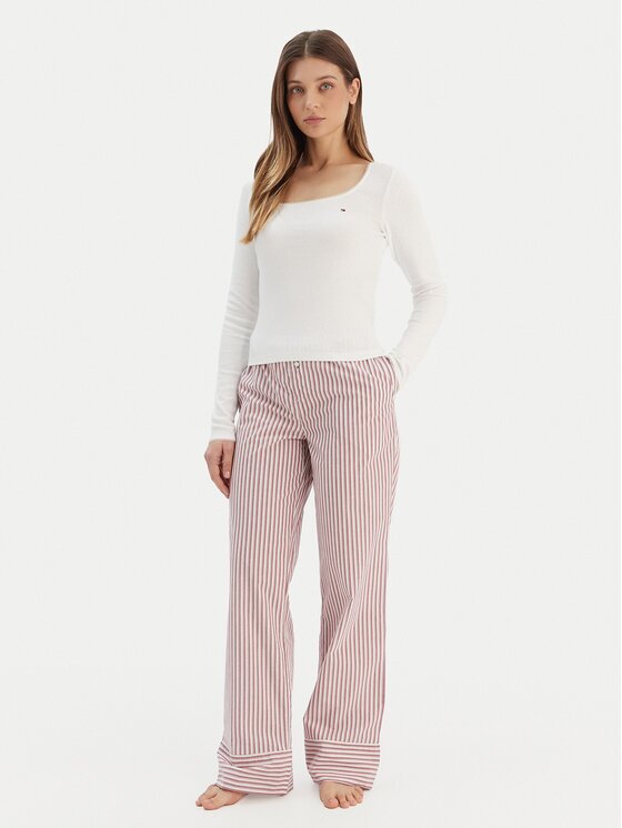 Tommy Hilfiger Пижама UW0UW06143 Екрю Regular Fit