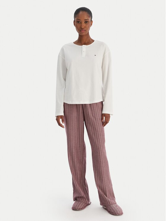 Tommy Hilfiger Пижама UW0UW06154 Екрю Regular Fit