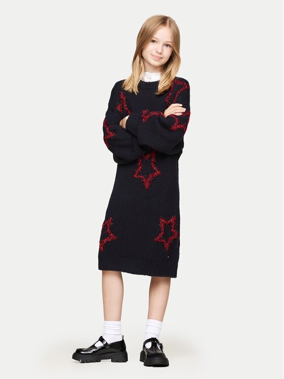 Tommy Hilfiger Плетена рокля KG0KG08211 Loose Fit