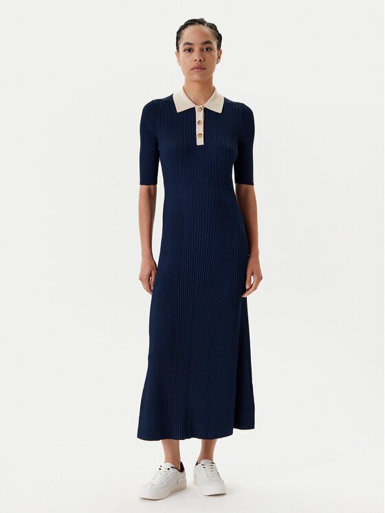 Tommy Hilfiger Плетена рокля WW0WW47216 Slim Fit