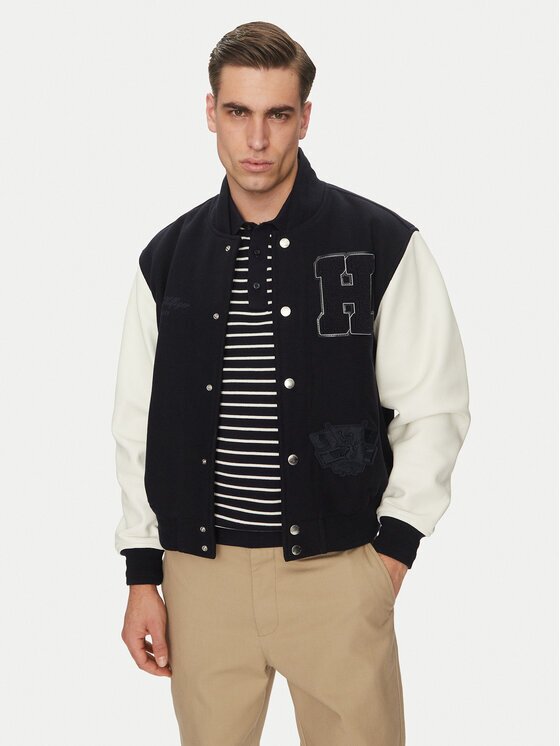 Tommy Hilfiger Преходно яке Leather Varsity Jacket MW0MW39248 Regular Fit