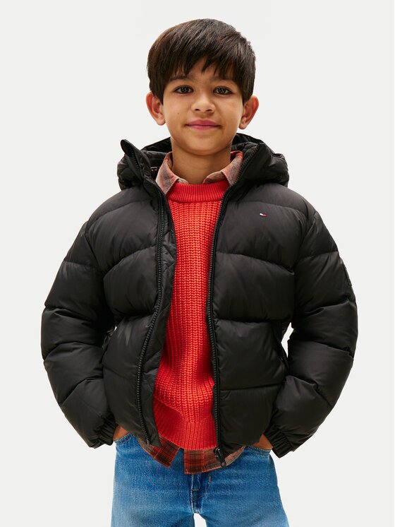 Tommy Hilfiger Пухено яке Essential KB0KB10091 D Черен Regular Fit