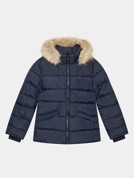 Tommy Hilfiger Пухено яке Essential KG0KG07399 D Тъмносин Regular Fit