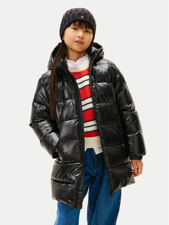 Tommy Hilfiger Пухено яке Essential KG0KG08761 D Черен Regular Fit