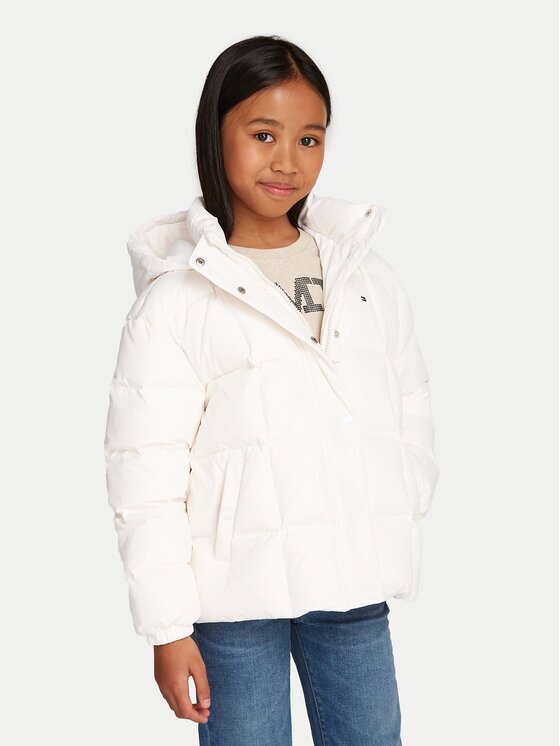 Tommy Hilfiger Пухено яке KG0KG08392 Екрю Regular Fit