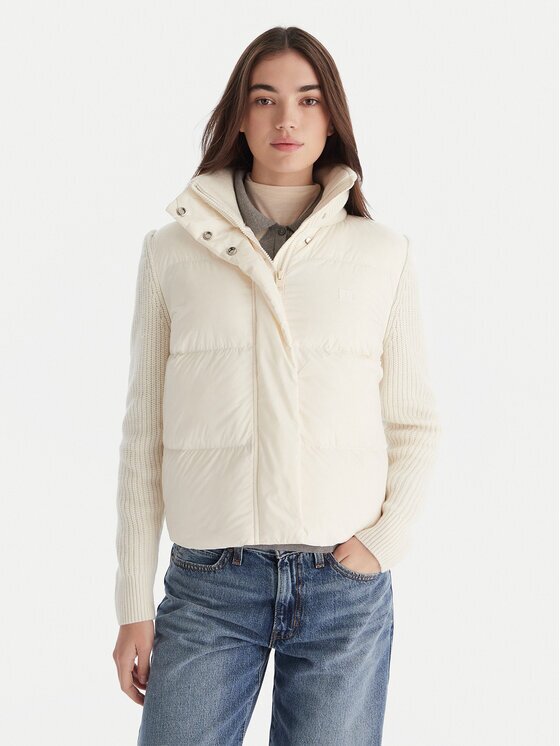 Tommy Hilfiger Пухено яке Modern WW0WW45738 Екрю Regular Fit