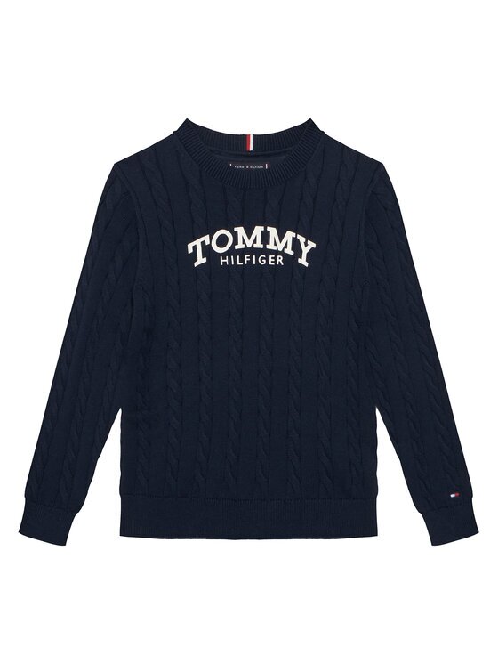 Tommy Hilfiger Пуловер Graphic KB0KB10347 D Тъмносин Regular Fit
