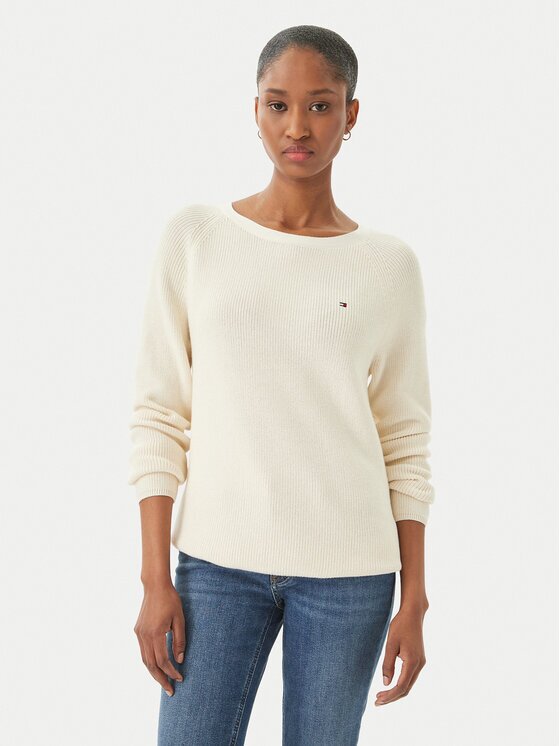 Tommy Hilfiger Пуловер WW0WW44975 Екрю Regular Fit