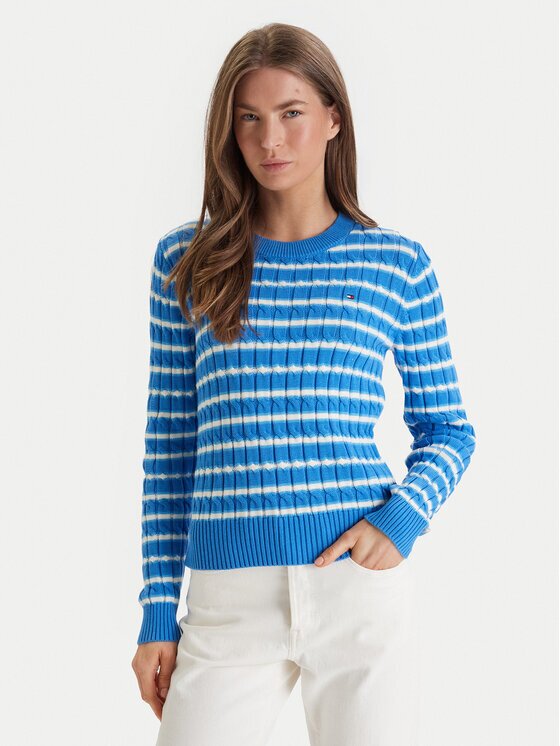 Tommy Hilfiger Пуловер WW0WW47644 Светлосиньо Regular Fit