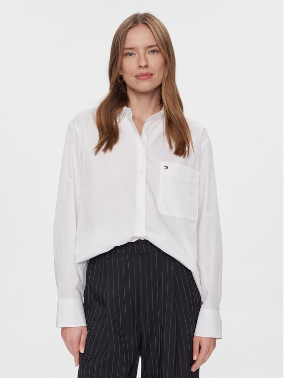 Tommy Hilfiger Риза Essential WW0WW41410 Светлосиньо Regular Fit