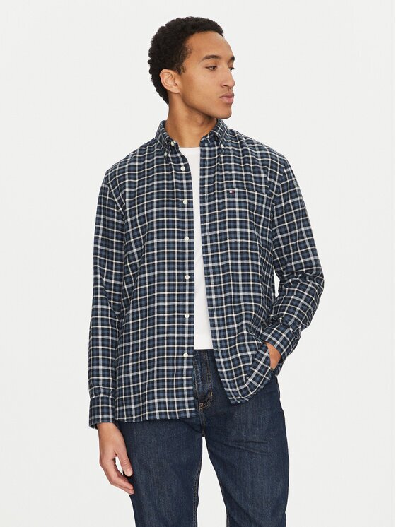 Tommy Hilfiger Риза Gingham MW0MW37573 Regular Fit