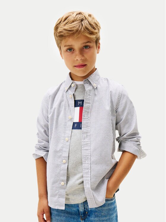 Tommy Hilfiger Риза Ithaca KB0KB09605 Светлосиньо Regular Fit