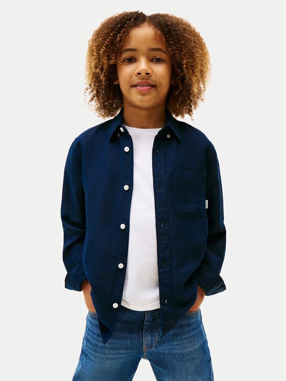 Tommy Hilfiger Риза KB0KB09550 D Тъмносин Relaxed Fit