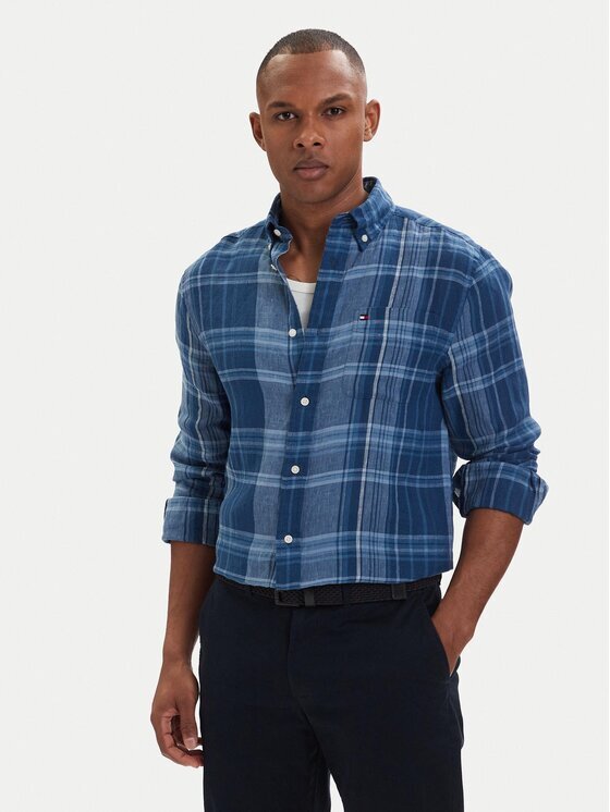 Tommy Hilfiger Риза Madras Check MW0MW42399 Regular Fit
