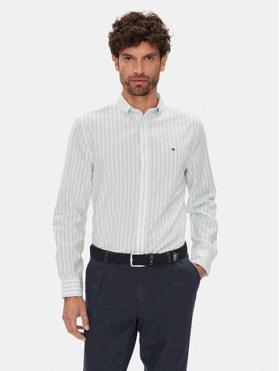 Tommy Hilfiger Риза MW0MW39159 Светлосиньо Regular Fit