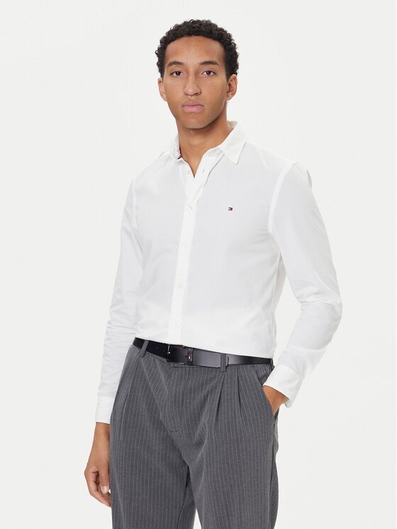 Tommy Hilfiger Риза MW0MW40460 Светлосиньо Slim Fit