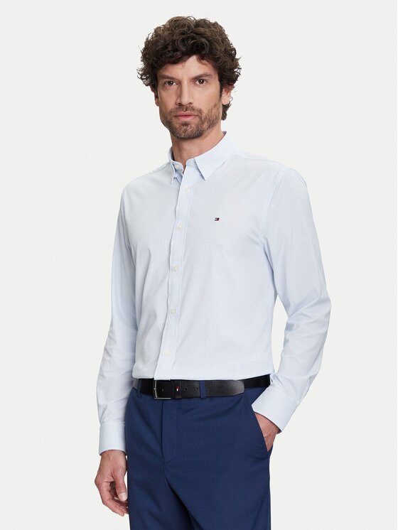 Tommy Hilfiger Риза Performance MW0MW39419 Светлосиньо Regular Fit