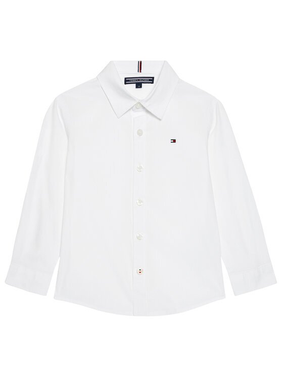 Tommy Hilfiger Риза Solid Poplin KB0KB06965 M Бял Slim Fit