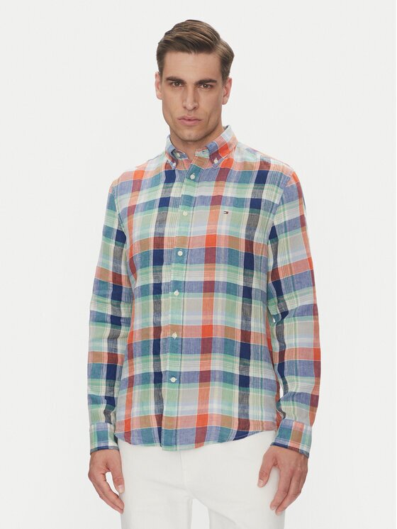 Tommy Hilfiger Риза Summer Madras MW0MW39166 Regular Fit