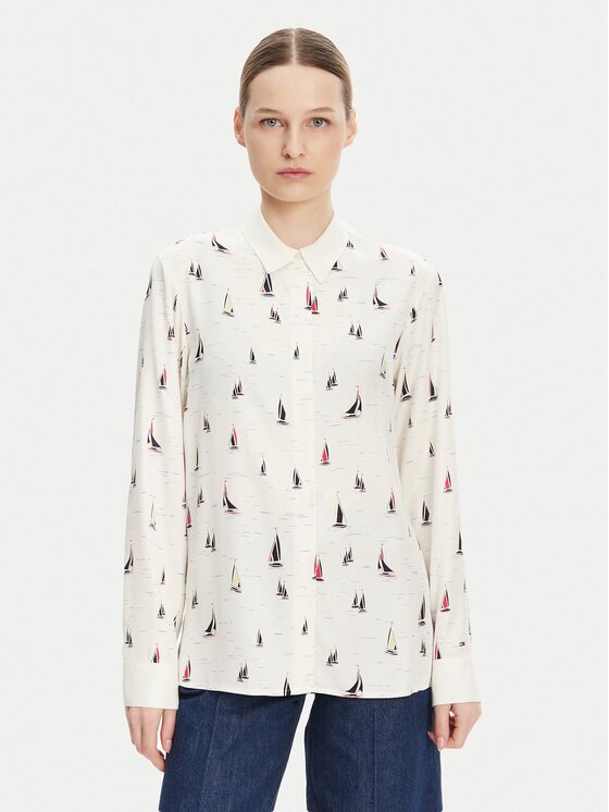 Tommy Hilfiger Риза WW0WW44036 Екрю Relaxed Fit