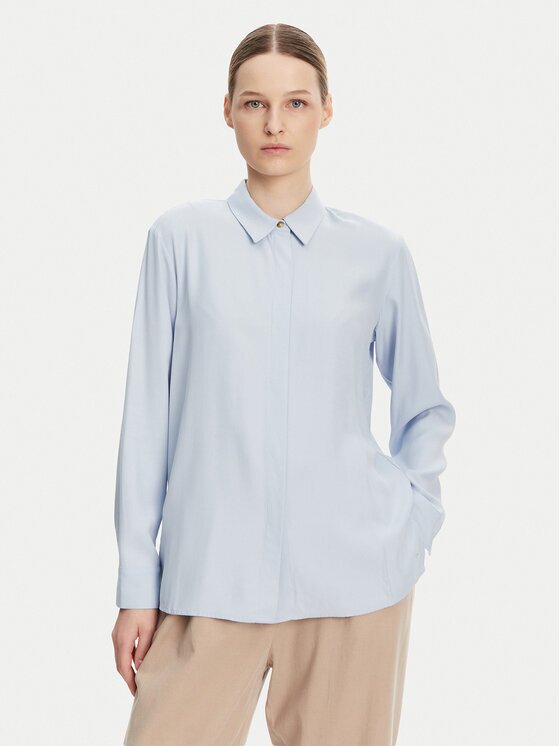 Tommy Hilfiger Риза WW0WW44045 Светлосиньо Relaxed Fit