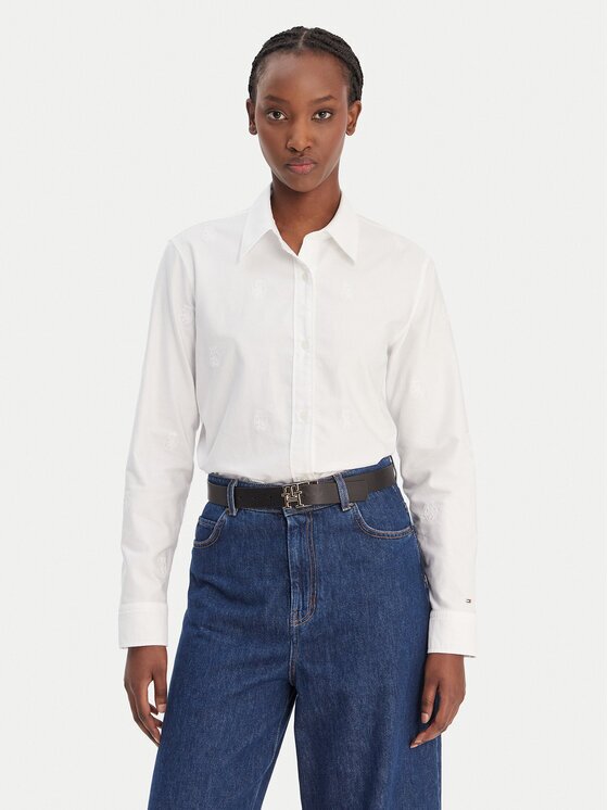 Tommy Hilfiger Риза WW0WW49386 Светлосиньо Relaxed Fit