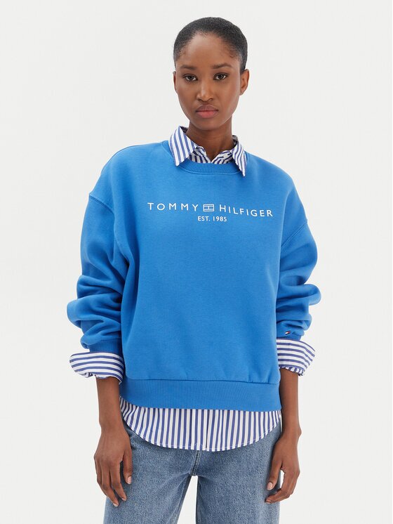 Tommy Hilfiger Суитшърт Corp Logo WW0WW47831 Син Regular Fit