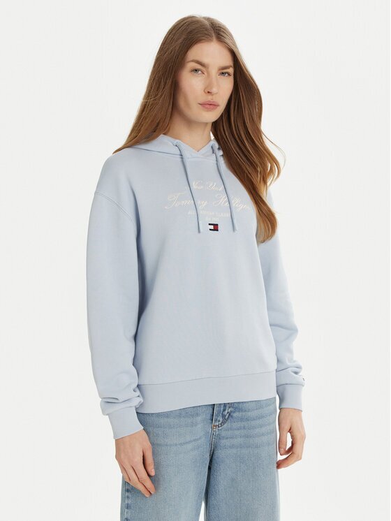Tommy Hilfiger Суитшърт Modern Script Graphic WW0WW43842 Светлосиньо Regular Fit