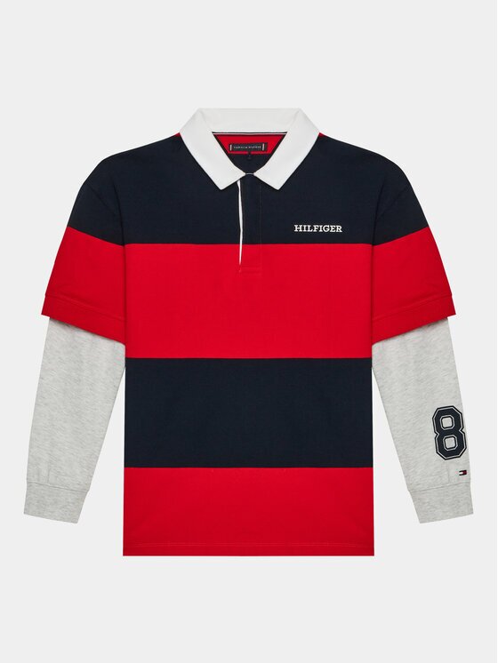 Tommy Hilfiger Суитшърт Rugby Stripe Polo L/S KB0KB08736 Regular Fit