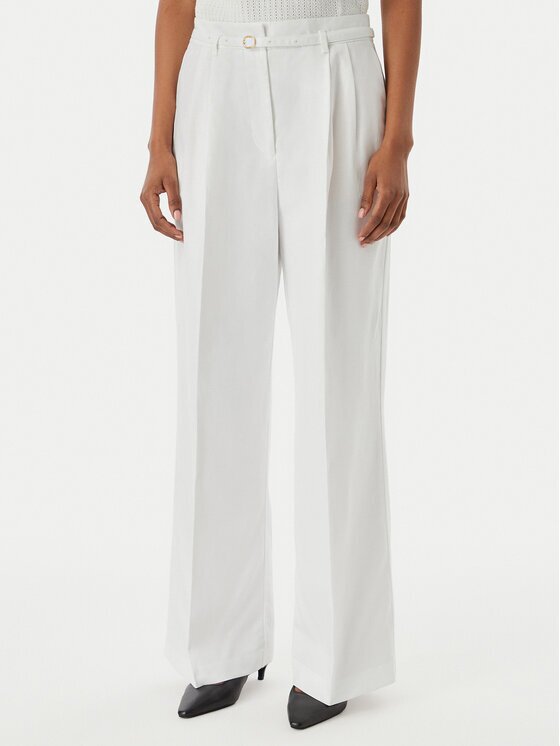 Tommy Hilfiger Текстилни панталони WW0WW48884 Бял Wide Leg