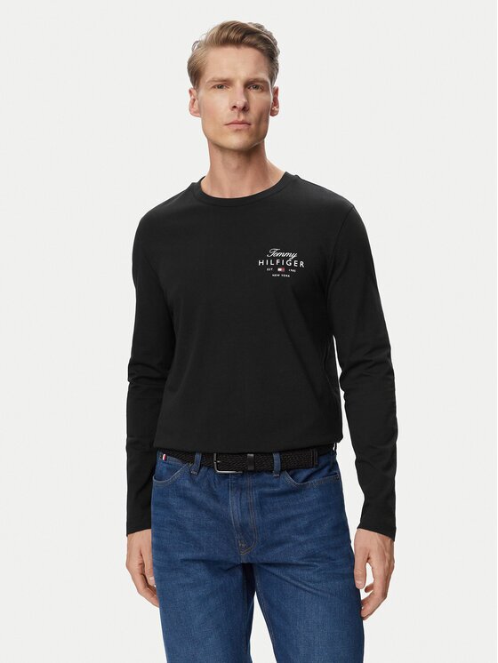 Tommy Hilfiger Тениска с дълъг ръкав Script Stack MW0MW43225 Regular Fit