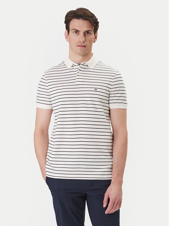 Tommy Hilfiger Тениска с яка и копчета 1985 MW0MW17770 Regular Fit