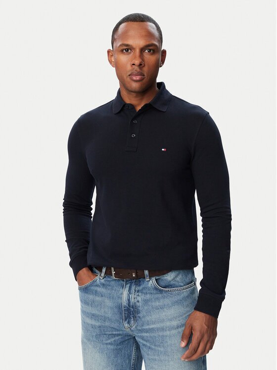 Tommy Hilfiger Тениска с яка и копчета 1985 MW0MW20182 Slim Fit