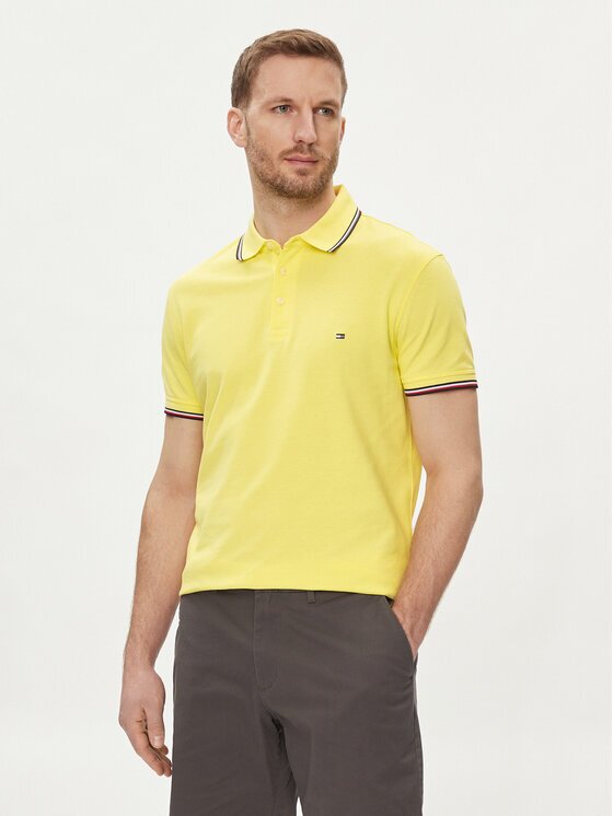 Tommy Hilfiger Тениска с яка и копчета 1985 MW0MW30750 Slim Fit
