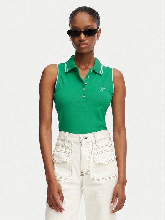 Tommy Hilfiger Тениска с яка и копчета 1985 WW0WW49561 Slim Fit