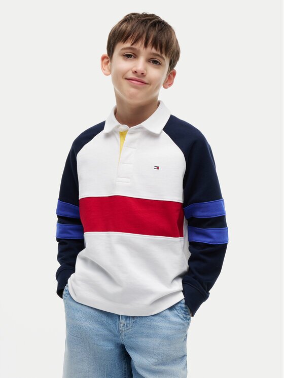Tommy Hilfiger Тениска с яка и копчета Colourblock KB0KB10584 Regular Fit