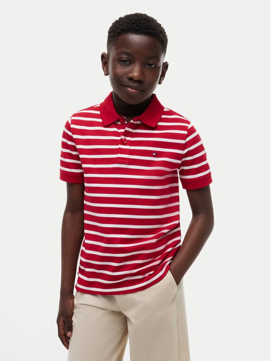 Tommy Hilfiger Тениска с яка и копчета Flag KB0KB09103 Regular Fit