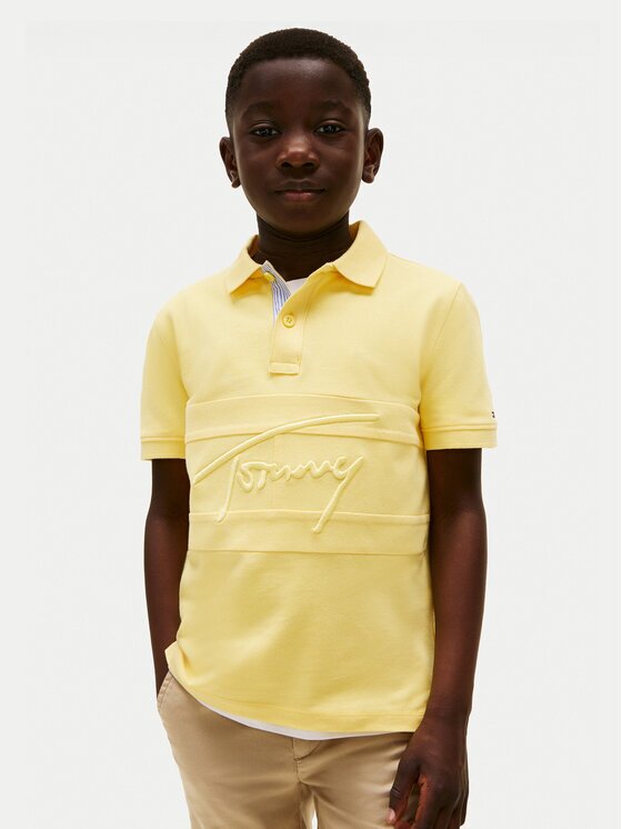 Tommy Hilfiger Тениска с яка и копчета Flag KB0KB09714 Regular Fit