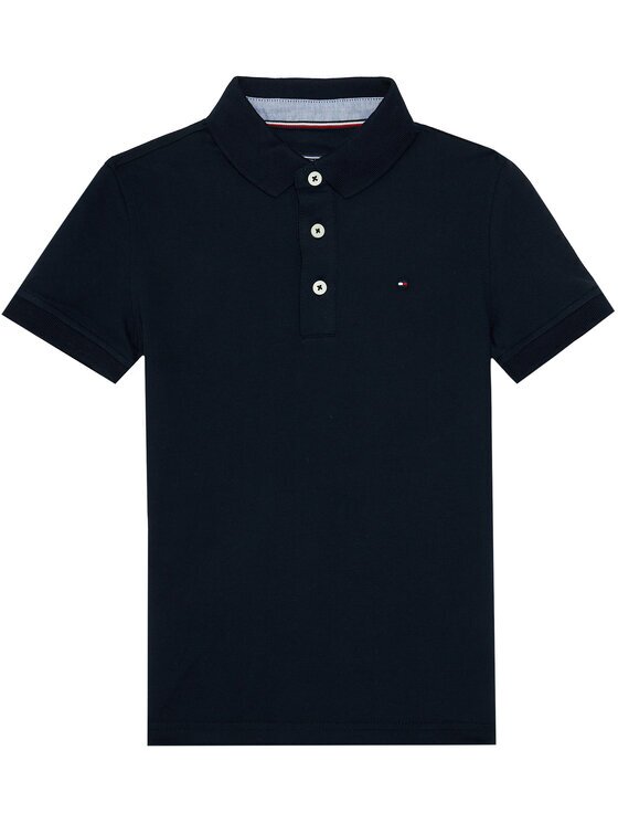 Tommy Hilfiger Тениска с яка и копчета KB0KB03975 S Тъмносин Regular Fit