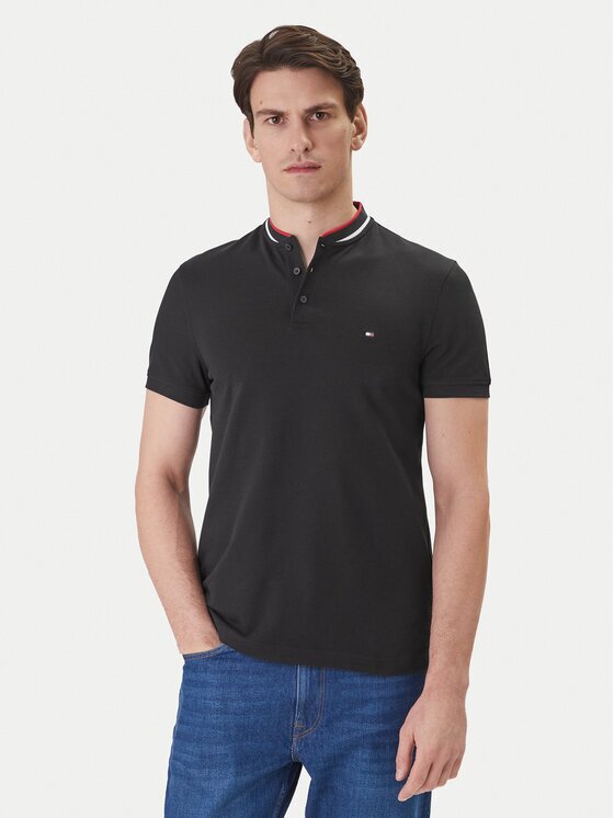 Tommy Hilfiger Тениска с яка и копчета Mao MW0MW34752 Slim Fit